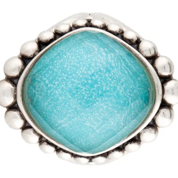 LAGOS TURQUOISE & QUARTZ STERLING SILVER COCKTAIL RING - Picture 3 of 6